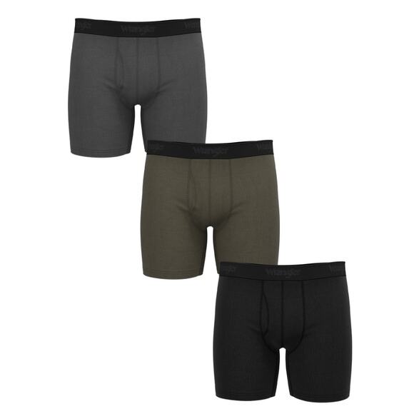 Wrangler Men's L Soft Flex Boxer Brief Set Boxer Briefs Underwear Men 3 Pack - Picture 1 of 6